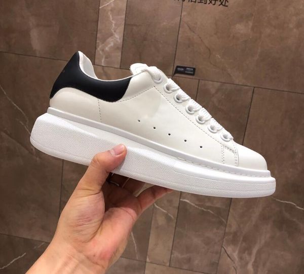 

2019 men shoes fashion women shoes men's leather lace up platform oversized sole sneakers white black casual shoes with box