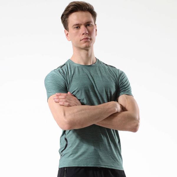 

2020 summer quick dry men tee shirts short sleeve shirts men t shirt gym sport running training muscle fitness tees, Black;blue