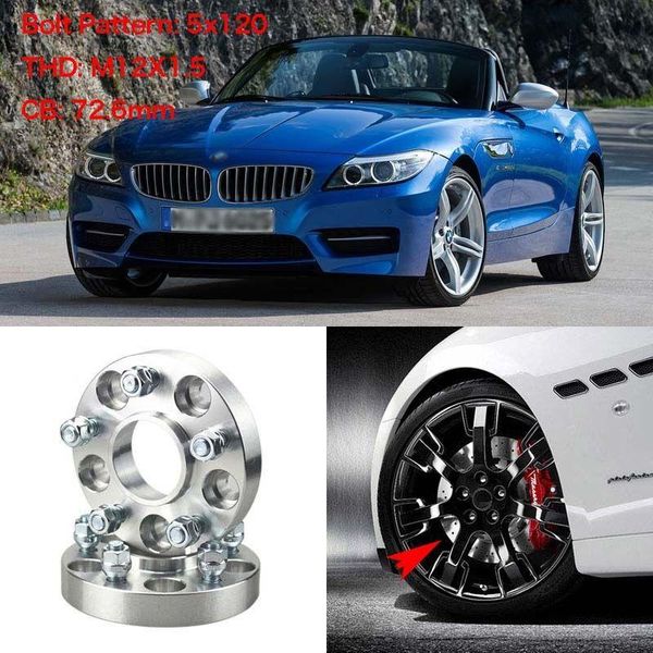 

4pcs 1" wheel spacers adapters 5 lug 5x4.7"/5x120-12x1.5 studs for bmw z4 02-16