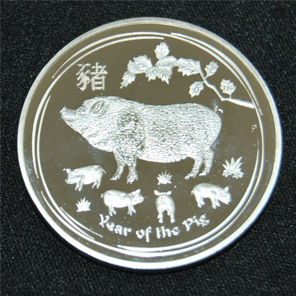 

2019 год свиньи 1oz серебро доказательство горельеф монета 1шт / много