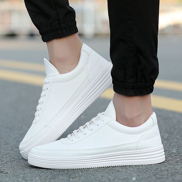 

tide fashion casual shoes for men spring autumn male sneakers light lace-up flat shoes comfortable footwear, Black