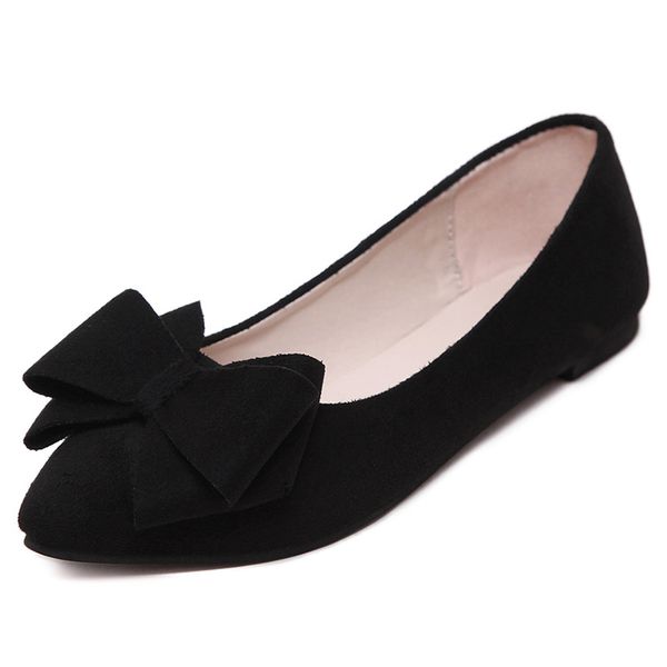 

указал плоские туфли женщин bowknot балетки женщина flats весна лето поскользнуться на кроссовки женские мокасины обувь mocasines mujer, Black