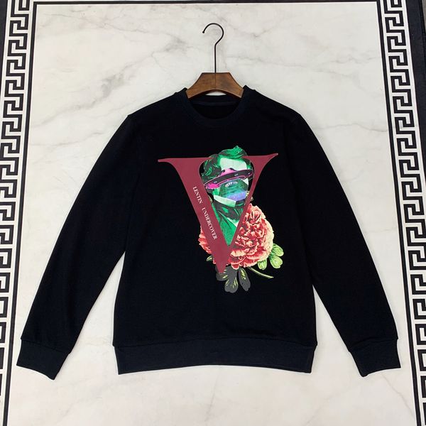 

2019 mens hoodies designer sweatshirt new fashion round neck brand long-sleeved sweatshirt letter men clothing sportwear pullover size s-3xl, Black