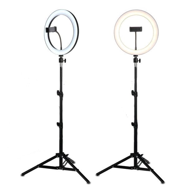 

led selfie ring light for live stream/makeup/video dimmable beauty ringlight with tripod stand & phone holder for iphone android