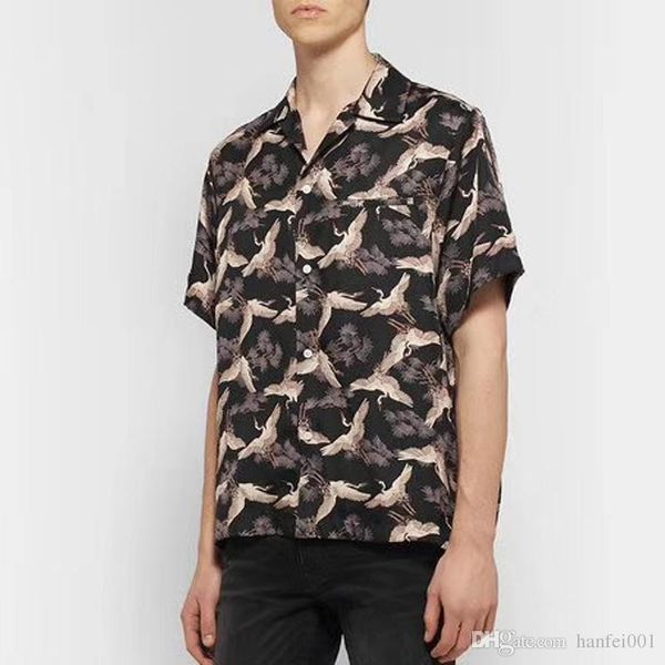 

19ss am1r1 silk blend crane t-shirt coat luxury spring autumn men women t-shirt casual street sun protection clothing tee hfymtx559, White;black