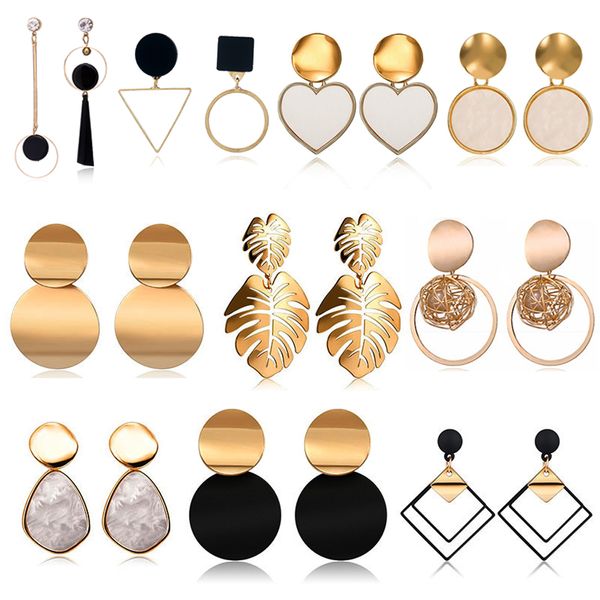 

2019 new fashion stud earrings for women golden color round ball geometric earrings for party wedding gift wholesale ear jewelry, Silver