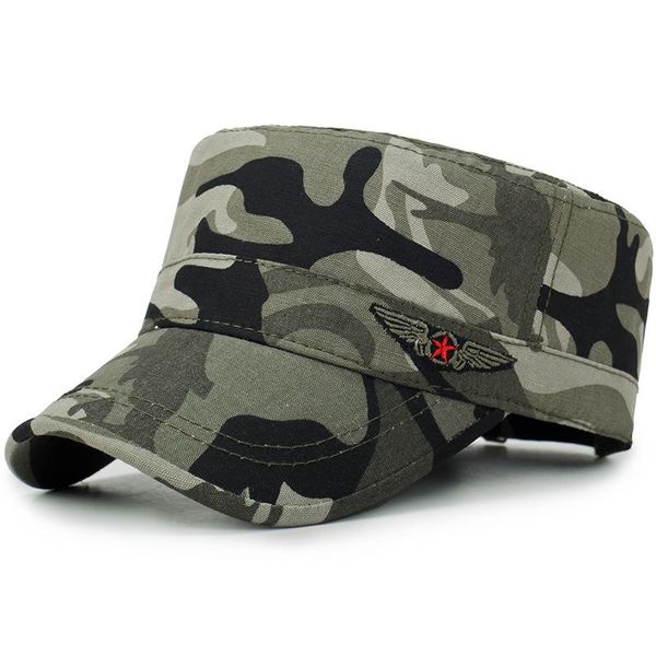 

2020 spring and summer camouflage flat cap men and women fashion embroidery military hat outdoor wild sports cap nsdwd, Black;white