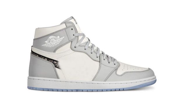 

2020 new authentic air high 1 og x 10dior retro grey black sail white men women basketball shoes sports sneakers with original box