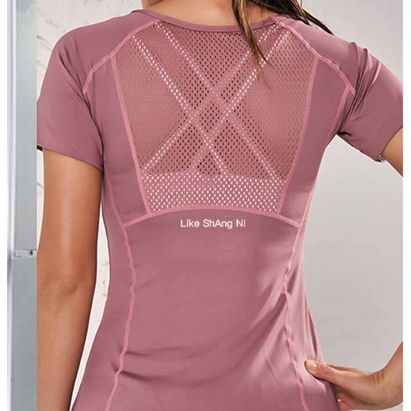 

2020 quick dry фитнес t-shirt спорт top gym одежда йога рубашка тренировки топы для женщин fitnessy030, White;red