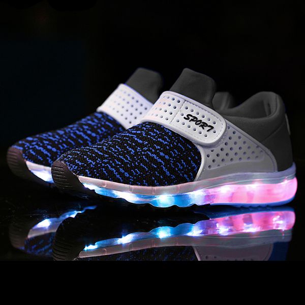 

children glowing sneakers fashion sport led usb luminous lighted boys girls shoes for kids running shoes casual flats y190523, Black;red