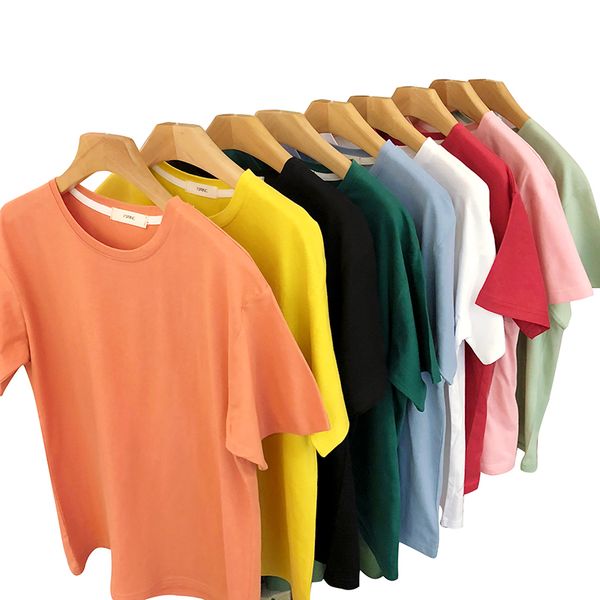 

2019 new women's short-sleeved t-shirt cotton loose thin solid color short-sleeved t-shirt female summer explosion, White