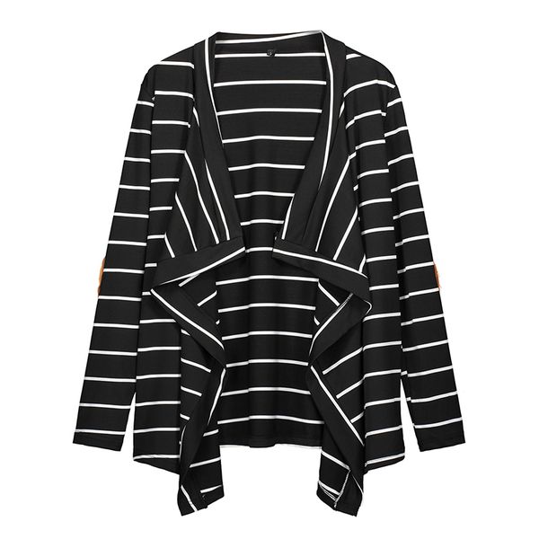 

women jackets overcoat feminine clothes autumn winter striped cardigan medium long section feminine coat women new, Tan;black