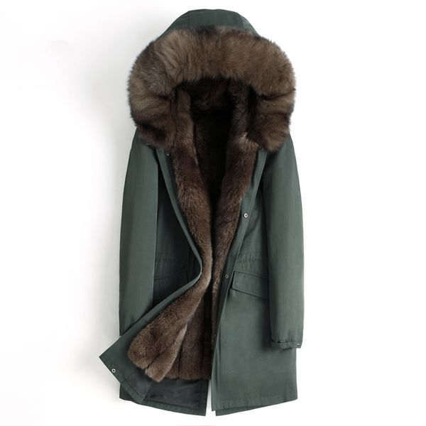 

men's winter jacket real fur coat natural fur parka men clothes 2018 mens luxury warm jacktes plus size chaqueta my1639, Black