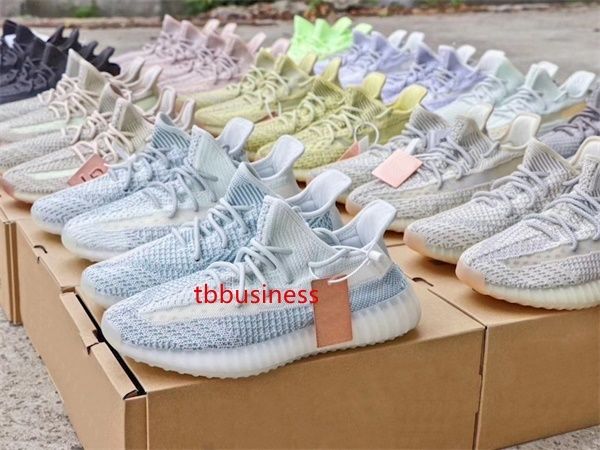 

designer men women shoes kanye west runner running sneakers cloud white hyperspace glow zebra static reflective basketball trainers us13