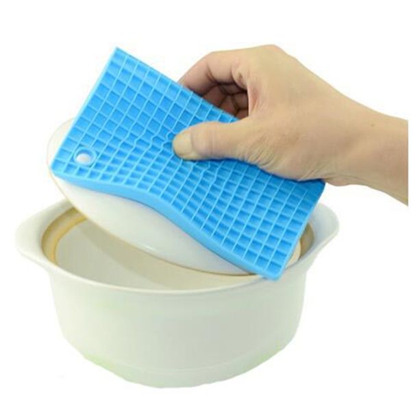 

soild color thicken increase square shape silicone mat grade mat pot table dish dish pot insulation 5 colors