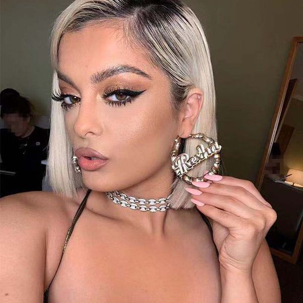 

идеальное качество сплав письма серьги обруча для женщин ювелирные изделия модные девушки заявление серьги аксессуары, Golden;silver