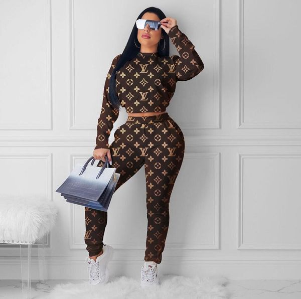 

letter print sport suits tracksuit 2019 spring autumn women crew neck long sleeved +tight pants outfit 2 piece set jogging suit, Gray