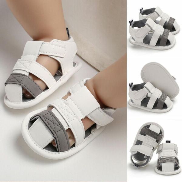 

summer infant baby girl boy kids sandals crib shoes soft sole solid hook causal cute shoes 0-18m, Black;red