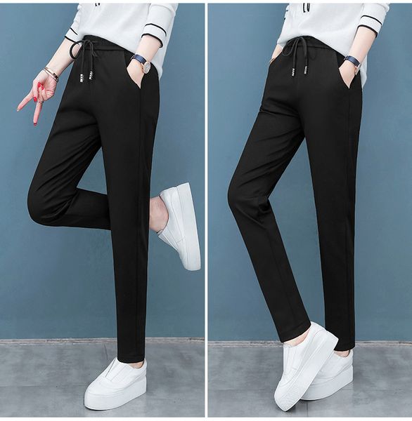 

black the new female loose sweatpants fashion casual pants straight outside haroun pants wearing pants, Blue