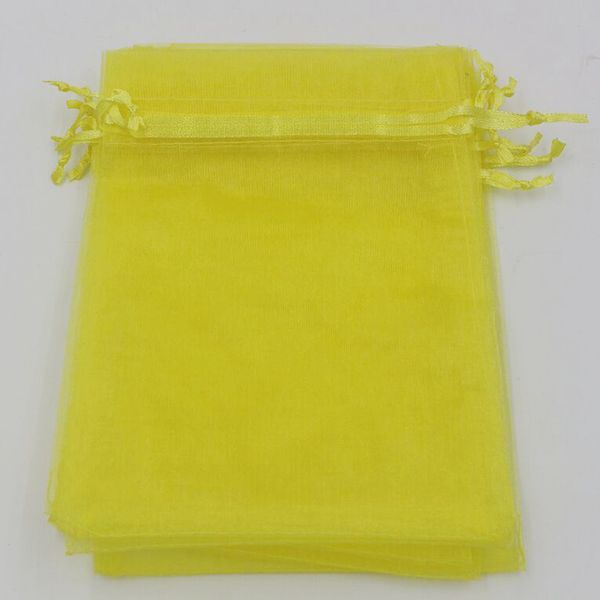 

lemon yellow 7x9cm 9x11cm 13x18cm organza jewelry gift pouch bags for wedding favors,beads accessories, Pink;blue