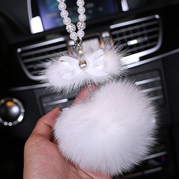 

car pendant cute ball decoration suspension ornaments rearview mirror hangings dangle trim automobiles interior decor gifts