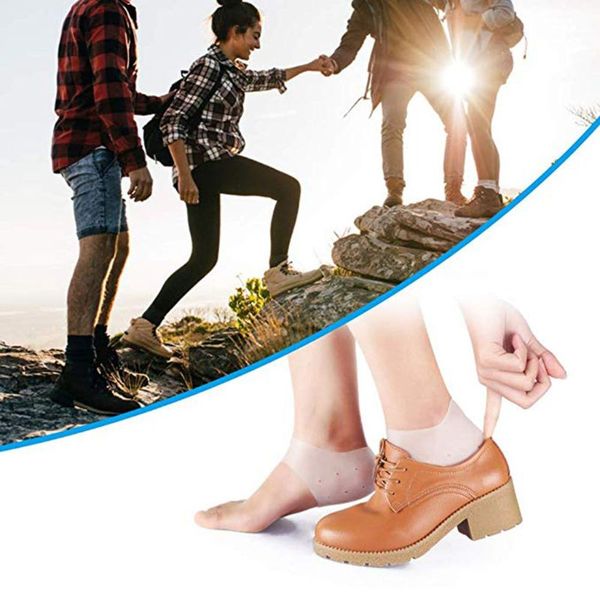 

silicone heel protector relieves foot heels pain anti-cracking feet cover