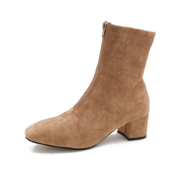 

2019 new boots women's stretch thin and thick with short boots fashion socks women, Black