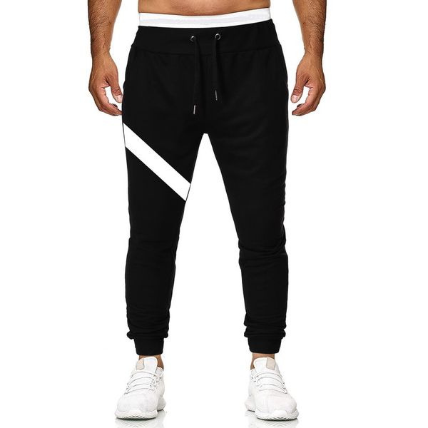 

mens designer small feet casual loose fashion brand sports pants, Black