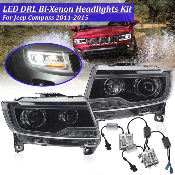 

6000k 12v 35w for for compass 2011-2015 headlights led headlight head lamp led daytime running light drl car styling