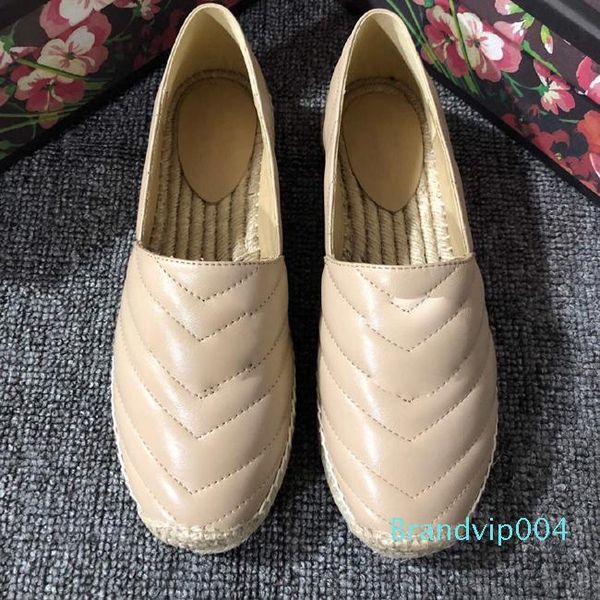 

2019 designer women leather canvas espadrilles genuine lambskin women flat shoes pearl espadrilles size eur35-41 with box, Black