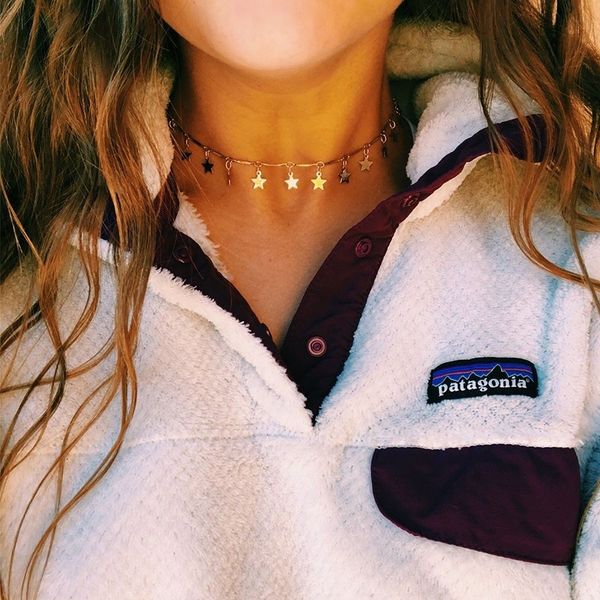 

pentagram necklace chain women necklaces jewelry lovers rose gold color classic fashion aesthetic collares collier, Golden;silver