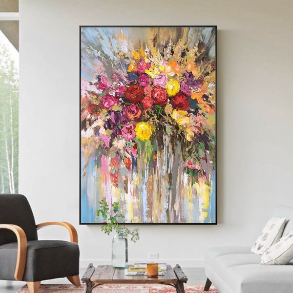 

hd print nordic style hand drawn abstract rose flower home decoration picture wall art canvas painting poster watercolor modular