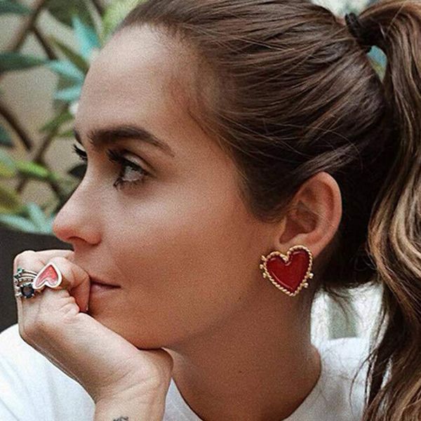 

38 pairs/lot women earring vintage heart-shaped earrings alloy drop nectarine heart love ear for women birthday and chrismas 2020 new design, Silver