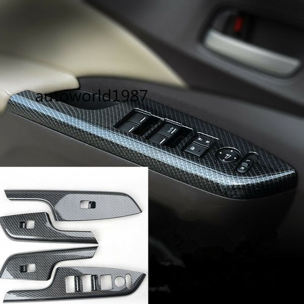 

for honda crv 2012- 2016 abs carbon fiber style door armrest window lift cover