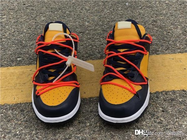 

high authentic off dunk low leather collection white running shoes university gold midnight navy athletic shoes men women sports sneakers