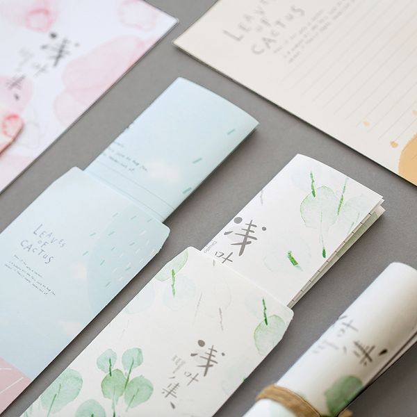 

3 envelopes 6 paper kawaii aesthetic flower cactus envelope invitations cute office stationary supplies 03246