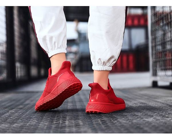 

men woman shoes fashion breathable walking causal shoes men black white red men footwear big size 39-44