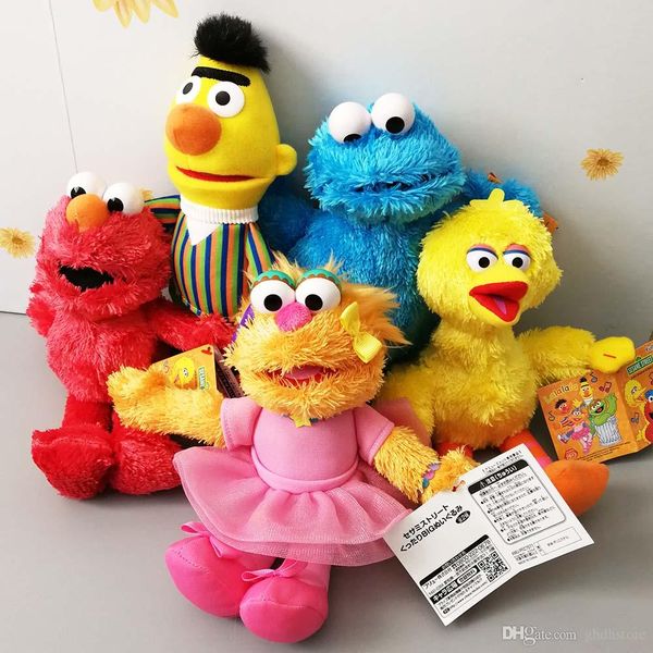 

new 5 styles 9" 24cm sesame street plush doll ballerina zoe bert elmo big bird cookie monster dolls soft gifts stuffed toys