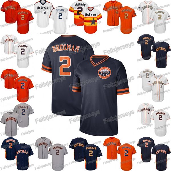 

2 Alex Bregman Houston Bregman Stitched Astros Baseball Jerseys Fast Free Shipping Size S to 3XL