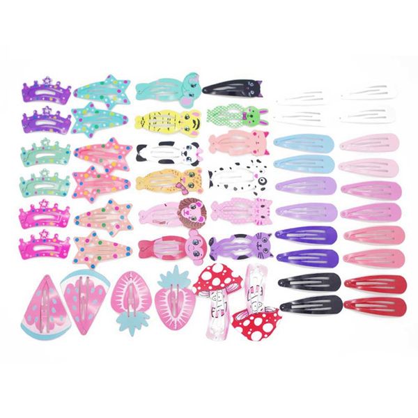 

1sets(60/40/50/pcs) of hair clips girls wave fruits animals hairpins styling accessories salon invisible hair clips, Slivery;white