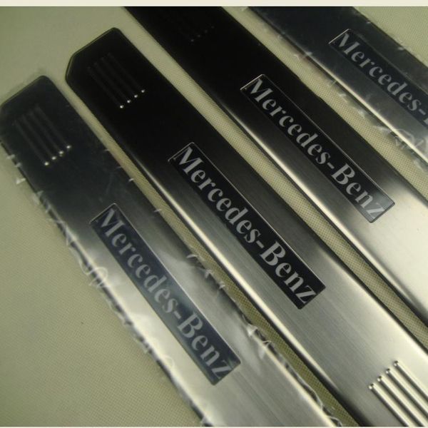 

stainless steel led blue illuminated door sill scuff step plate w211 w212 w219 x204 c-class and e-class