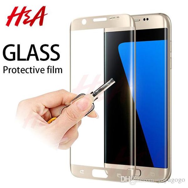 

factory price protective glass on the for samsung galaxy s7 s6 edge tempered screen protector 4d curved 0.25mm glass s7edge s6edge film