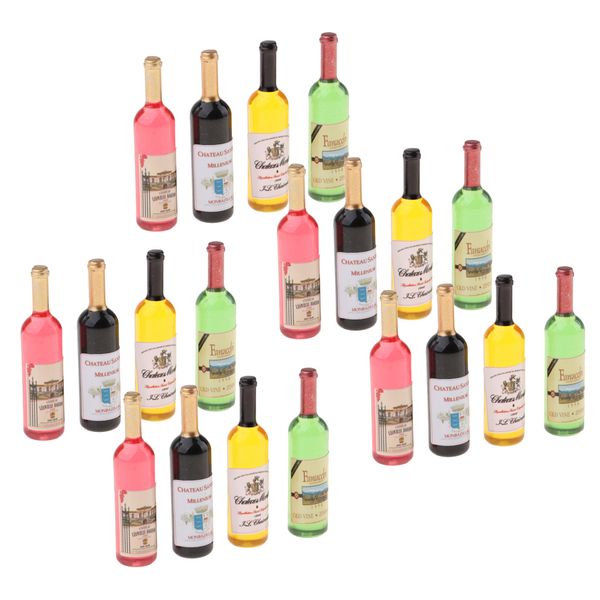 

5 компл 1/12 кукольный домик миниатюрные бутылки вина бутылки шампанского кухня асс