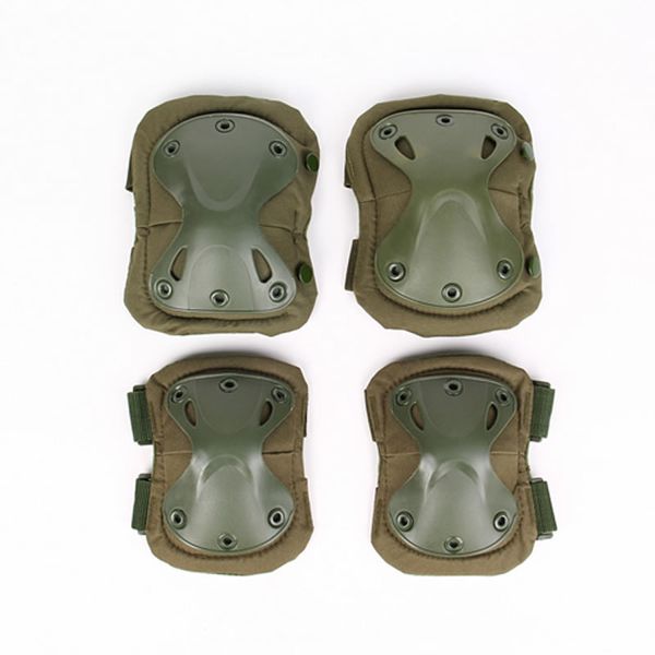 

tactical kneepad and elbow four piece fans cs outdoor mountaineering and cycling sports protective equipment tactical k, Black;gray
