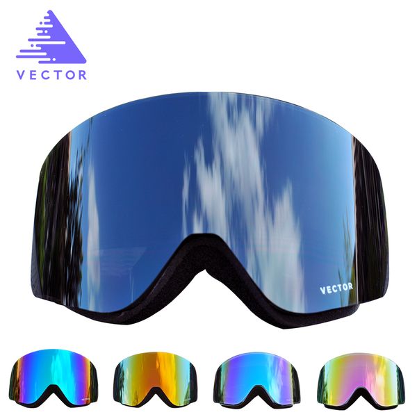 

vector ski goggles men women 2 lens anti-fog uv400 skiing eyewear winter snowboard snow goggles skating mask ski glasses