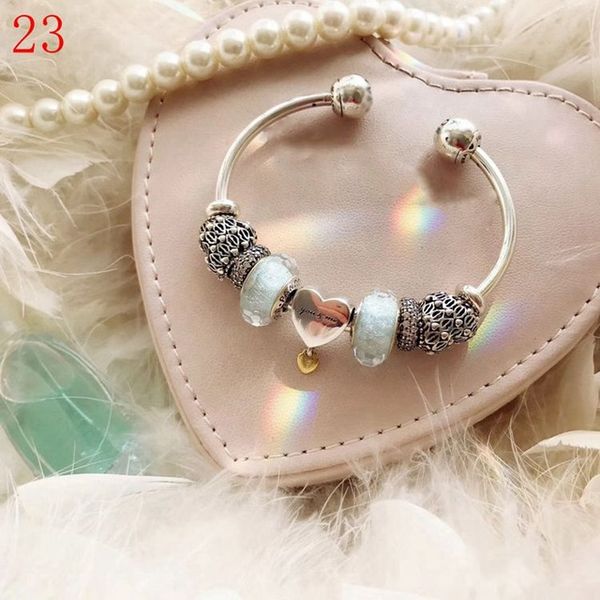 

lidu 100%925 silver fashion heart open heart bracelet for friends gift delivery manufacturers wholesale, Golden;silver