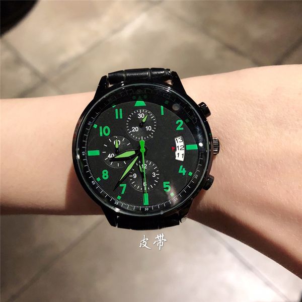 

selling new luxury fashion brand sports fashion men's watch designer large dial all seconds division of work stainless steel luxury, Slivery;brown