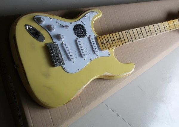 

st оставил электрогитары белесых желтые специальные проблемные модели руки левшей могут быть настроены в соответствии с требованиями, беспла