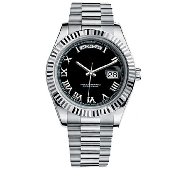 

2019 16 colors wholesale day date mens watch diamond sapphire glass 2813 mechanical 41mm men watches stainless steel male wristwatches, Slivery;brown