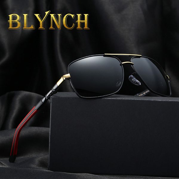 

blynch mens sun glasses polarized rectangle gradient men alloy black sunglasses, White;black